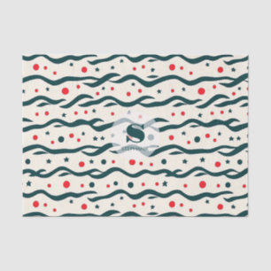 Abstract Wavy Lines and Geometric Shapes Pattern Tissue Paper
