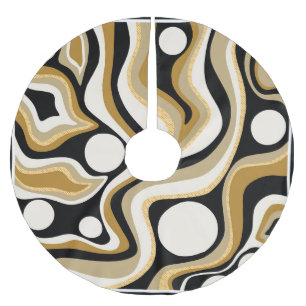 Abstract Wavy Lines Pattern Background Brushed Polyester Tree Skirt
