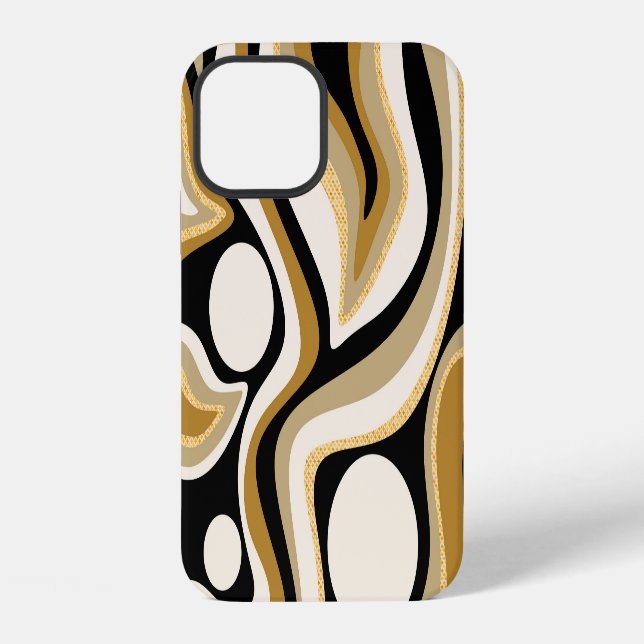 Abstract Wavy Lines Pattern Background iPhone Case (Back)