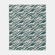 Abstract Wavy Lines Pattern - Sherpa Blanket
