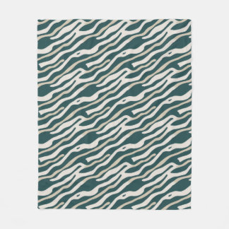 Abstract Wavy Lines Pattern - Sherpa Blanket