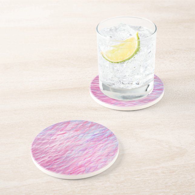 Abstract wavy pattern coaster (Side)