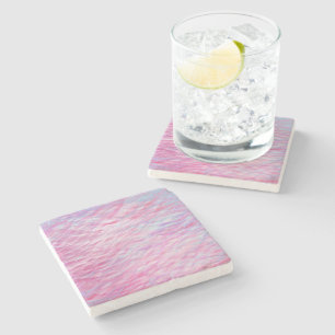 Abstract wavy pattern stone coaster
