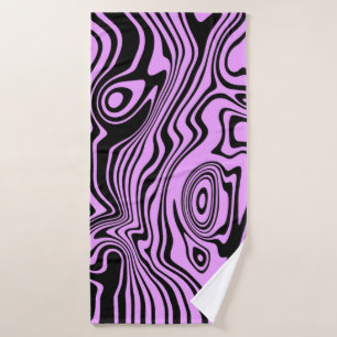 Abstract Wavy Purple Bath Towel - Choose Colour