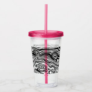 Abstract Wavy Striped Acrylic Tumbler