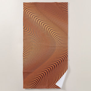 Abstract Wavy Striped Beach Towel