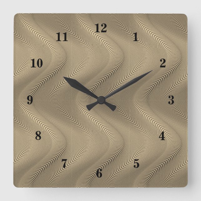 Abstract Wavy Striped Pattern Lines 01 Square Wall Clock (Front)