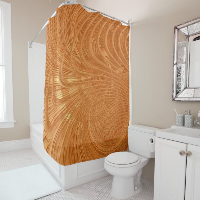 Abstract Wavy Striped Pattern Lines 04 Shower Curtain (In Situ)