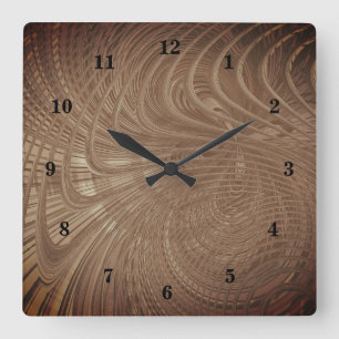 Abstract Wavy Striped Pattern Lines 07 Square Wall Clock
