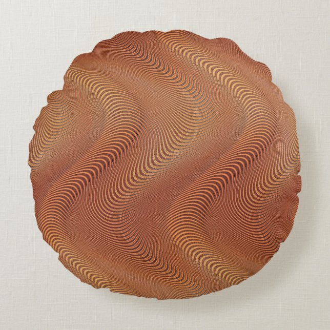 Abstract Wavy Striped Pattern Lines 1 Round Cushion (Front)