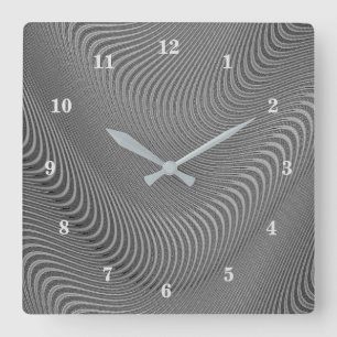 Abstract Wavy Striped Pattern Lines 3 Square Wall Clock