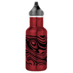 Abstract Wavy Striped Stainless Steel Water Bottle