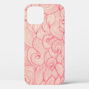 Abstract wavy strokes, vintage pattern. iPhone 12 case