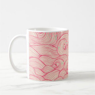 Abstract wavy strokes, vintage pattern. coffee mug