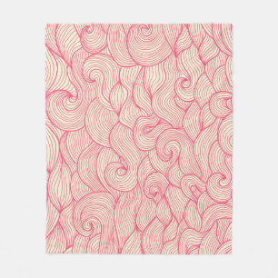Abstract wavy strokes, vintage pattern. fleece blanket