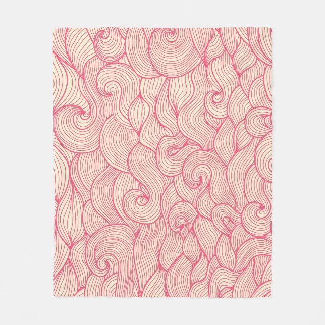 Abstract wavy strokes, vintage pattern. fleece blanket (Front)