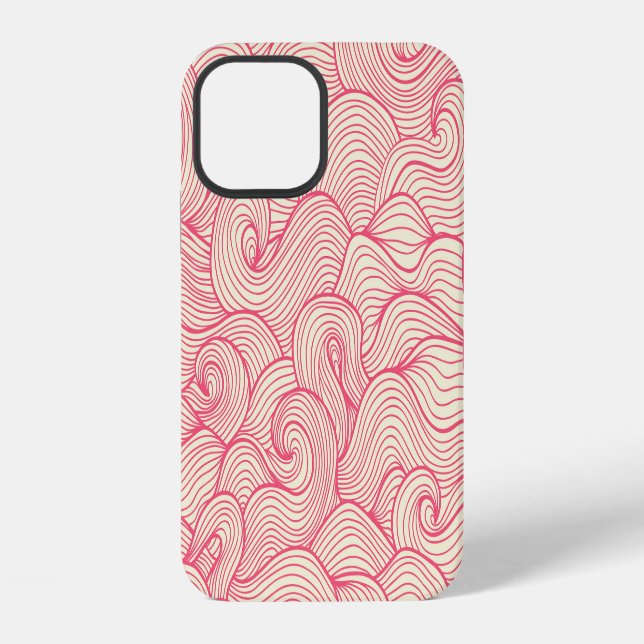 Abstract wavy strokes, vintage pattern. iPhone case (Back)
