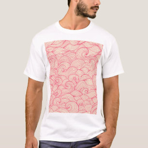Abstract wavy strokes, vintage pattern. T-Shirt