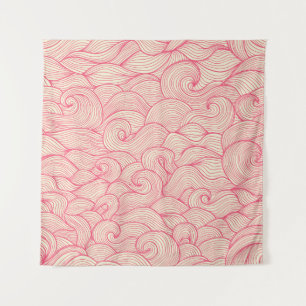 Abstract wavy strokes, vintage pattern. tapestry