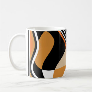 Abstract wavy: vintage black pattern coffee mug