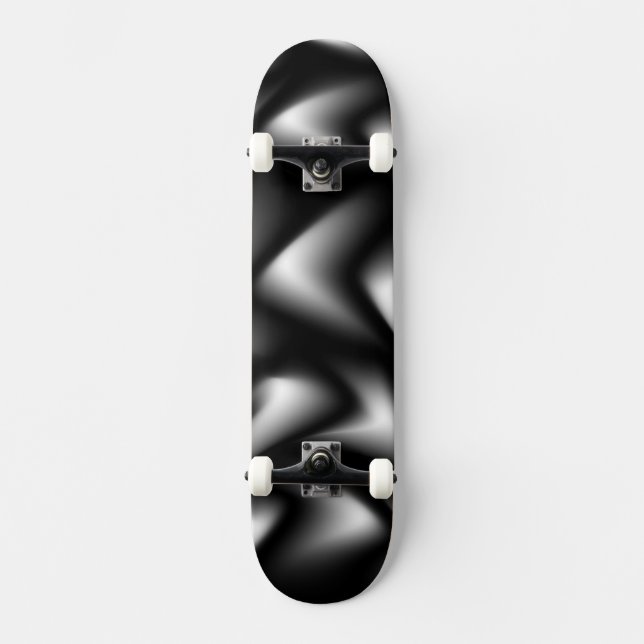 Abstract Weave in Black & White Skateboard (Front)