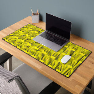 Abstract Weave On Yellow Desk Mat