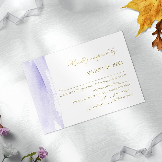 Abstract Wedding rsvp Cards | Watercolor Gilded (Creator Uploaded)