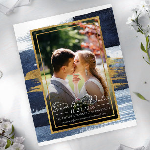 Abstract Wedding Save the Date Invitations   Blue 