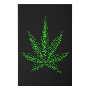 Abstract Weed Leaf Faux Canvas Print