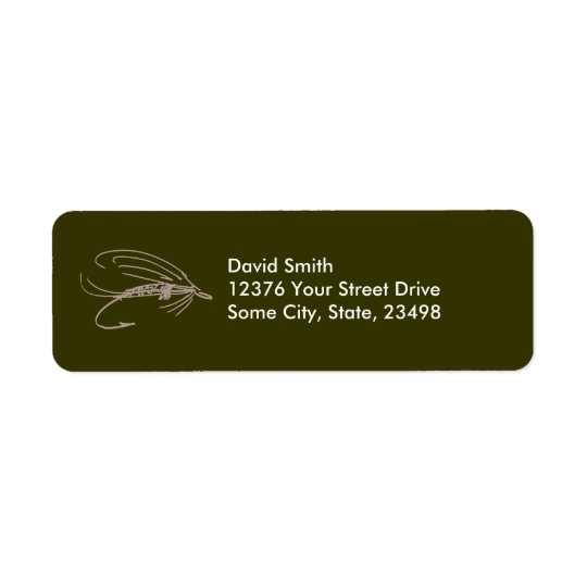 Abstract Wet Fly Lure Return Address Label