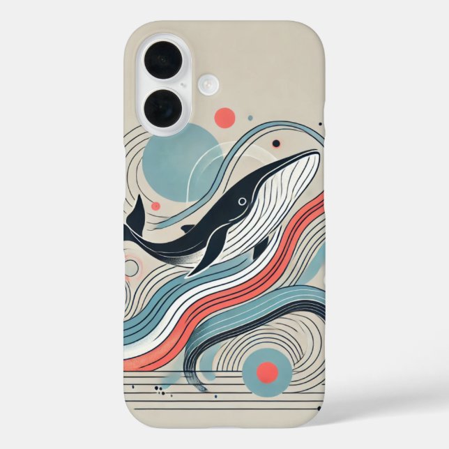 Abstract Whale Interpretation Case-Mate iPhone Case (Back)