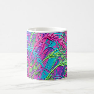 Abstract Wheat Field Neon Oil Coffee Mug