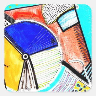 Abstract Wheel Square Sticker