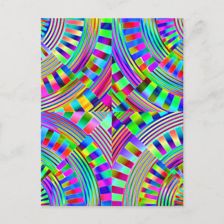 abstract wheels and pegs postcard