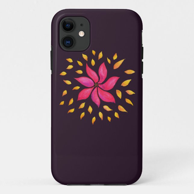 Abstract Whimsical Watercolor Pink Flower Case-Mate iPhone Case (Back)