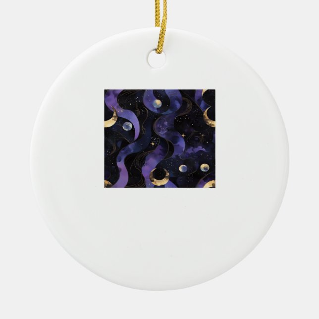 Abstract Whimsigoth Pattern Classic Ceramic Tree Decoration (Front)