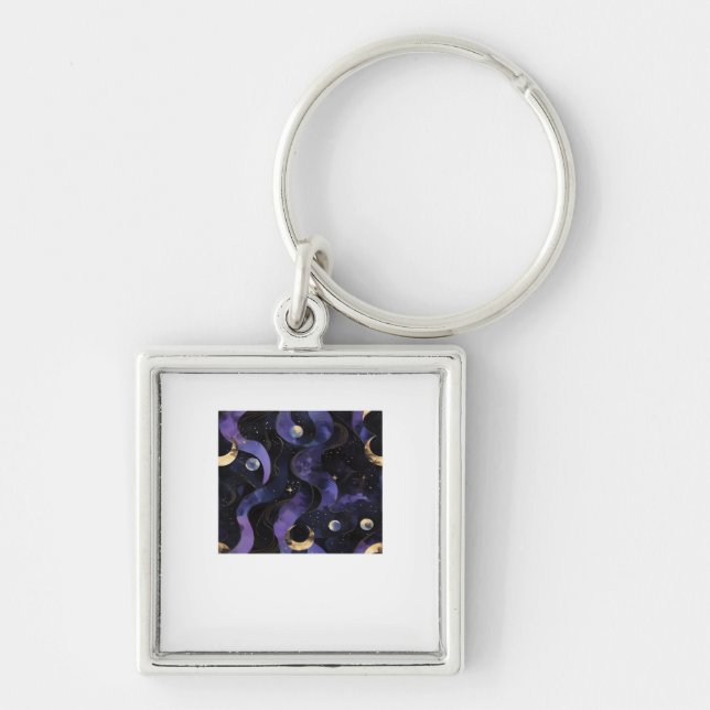 Abstract Whimsigoth Pattern Classic Key Ring (Front)