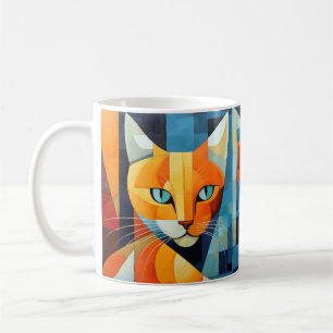 Abstract Whiskers: Orange Cat Coffee Mug