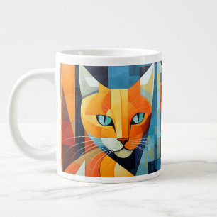 Abstract Whiskers: Orange Cat Large Coffee Mug