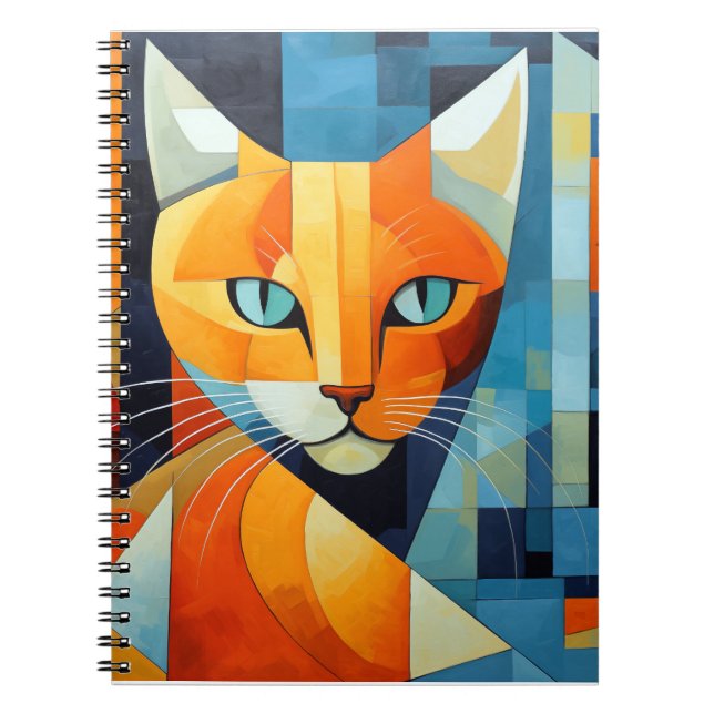 Abstract Whiskers: Orange Cat Notebook (Front)