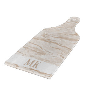 Abstract White and beige Agate Marble Swirl Cutting Board