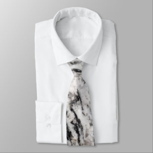 Abstract white and black blots pattern neck tie