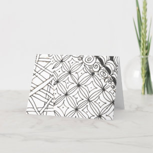 Abstract white and black designs note. thank you card