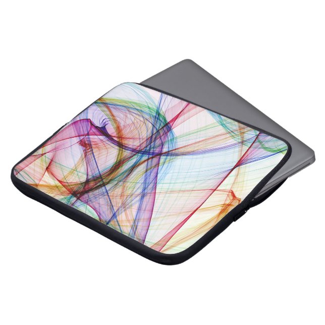 ABSTRACT white and blue Laptop Sleeves (Front Top)