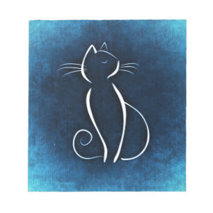 Abstract White Cat Notepad