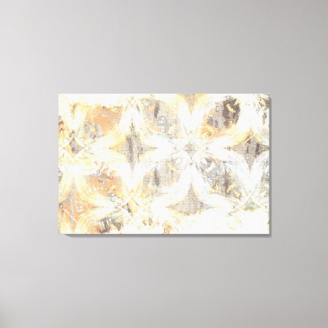 Abstract White, Grey, Orange, and Blue Pattern Canvas Print (Front)