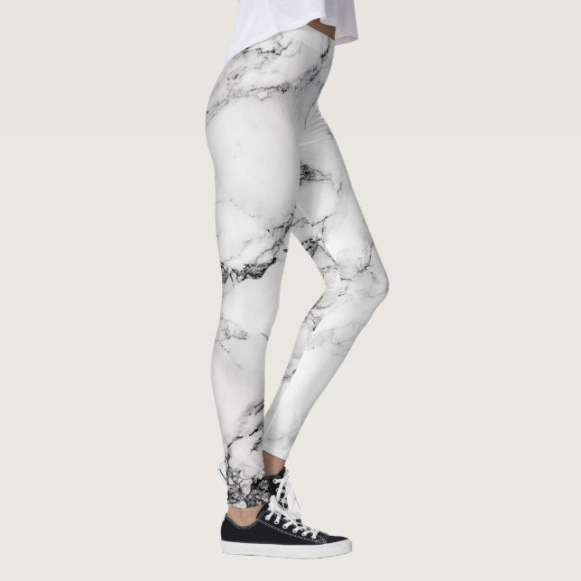 Abstract White Marble Leggings (Right)