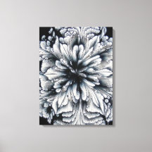 Abstract White Oil Paint Flower Art