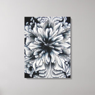 Abstract White Oil Paint Flower Art Canvas Print