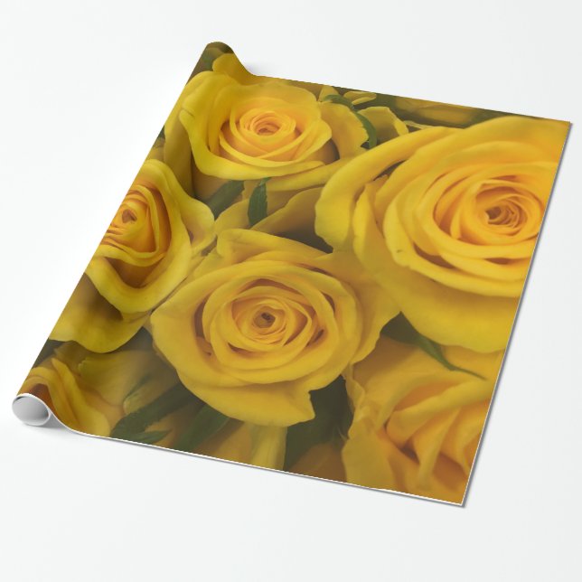 Abstract White Roses Garden Elegant Floral Wrappin Wrapping Paper (Unrolled)